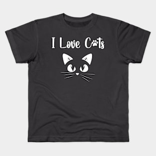 i love cat funny art for cats lovers Kids T-Shirt